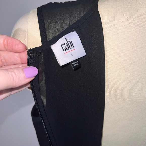 Cabi Bustier Peplum Top, Black Snake-skin texture, size 4 - Picture 4 of 7